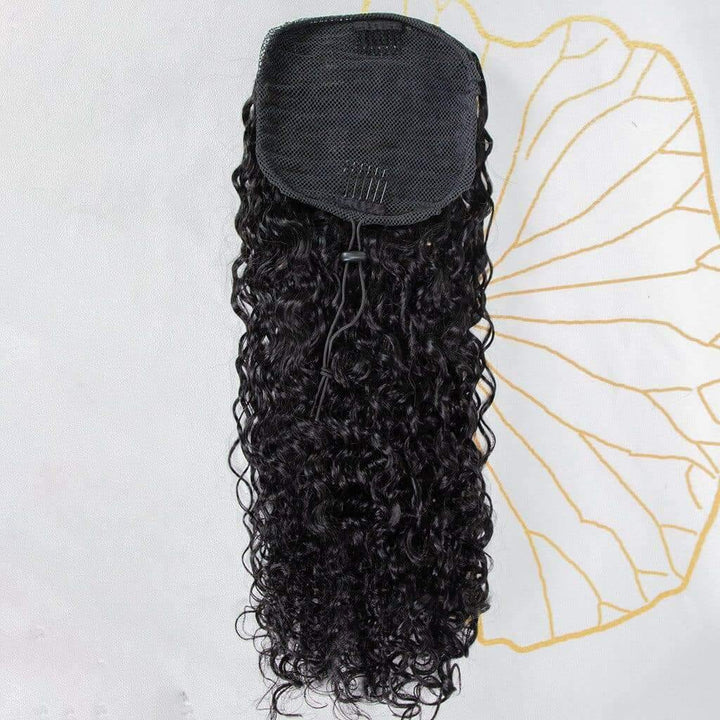 Ygwigs natural color water wave ponytail-5