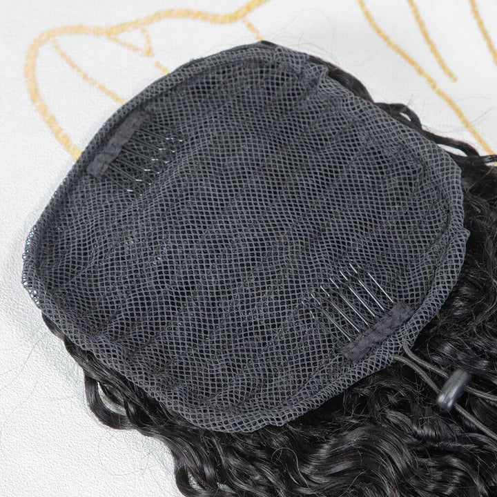 Ygwigs natural color water wave ponytail-6