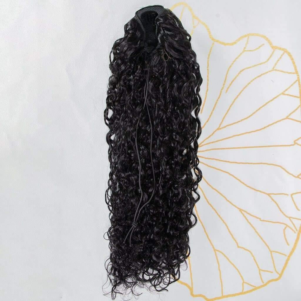 Ygwigs natural color water wave ponytail-7
