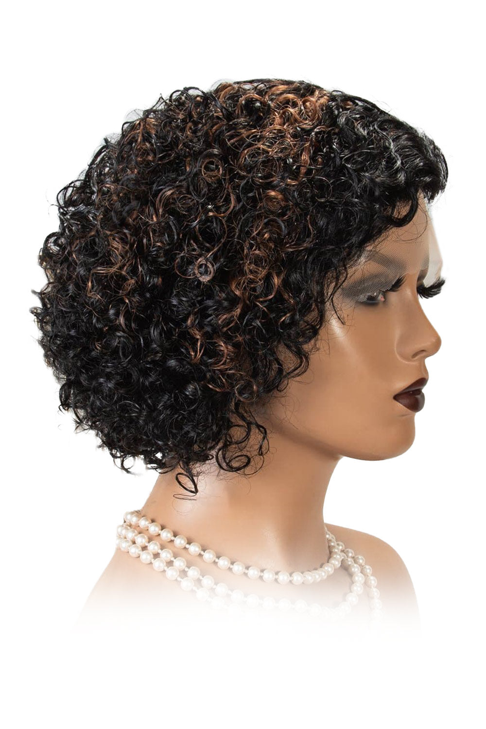 T Part Lace Wig Highlight Curly Bob-PB38