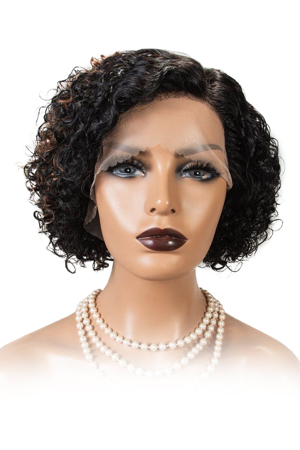 T Part Lace Wig Highlight Curly Bob-PB38