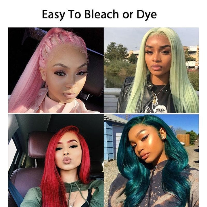 Ygwigs 13*6 lace front wig 613 color peruvian human hair 6P 136BST01