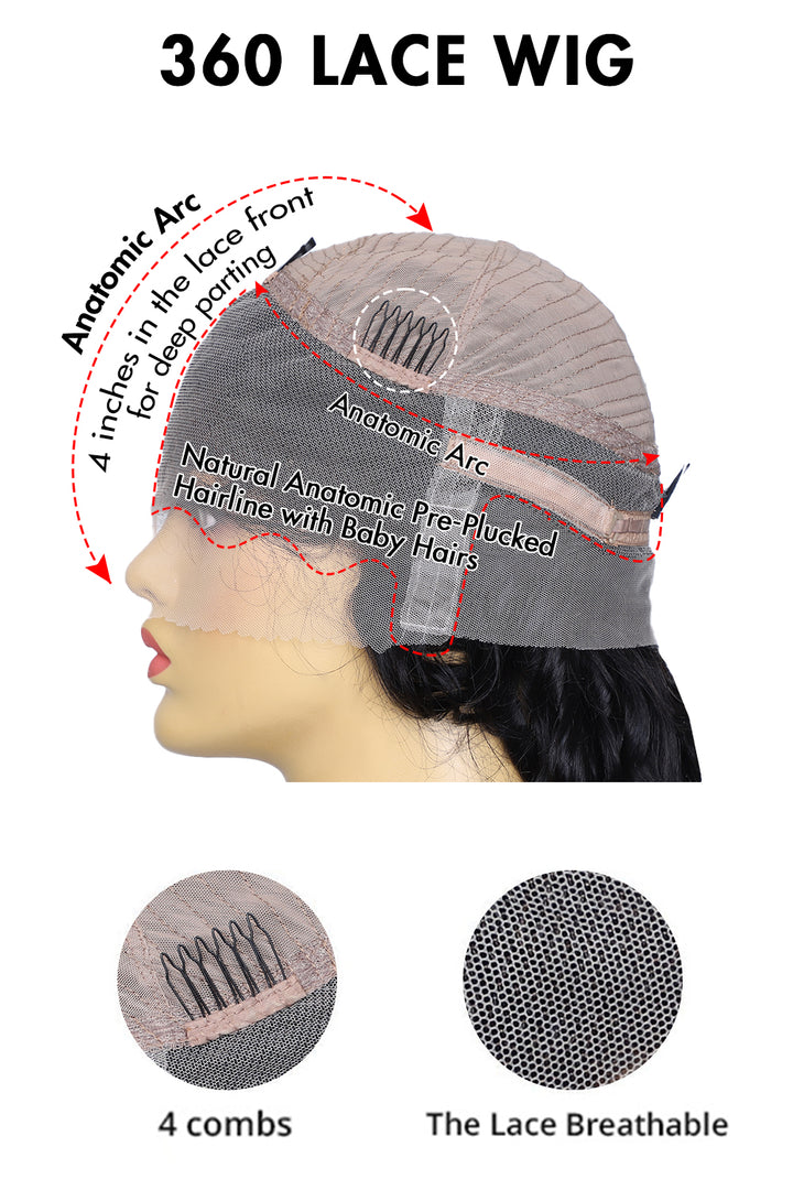 Pelucas rectas de encaje 360 3601