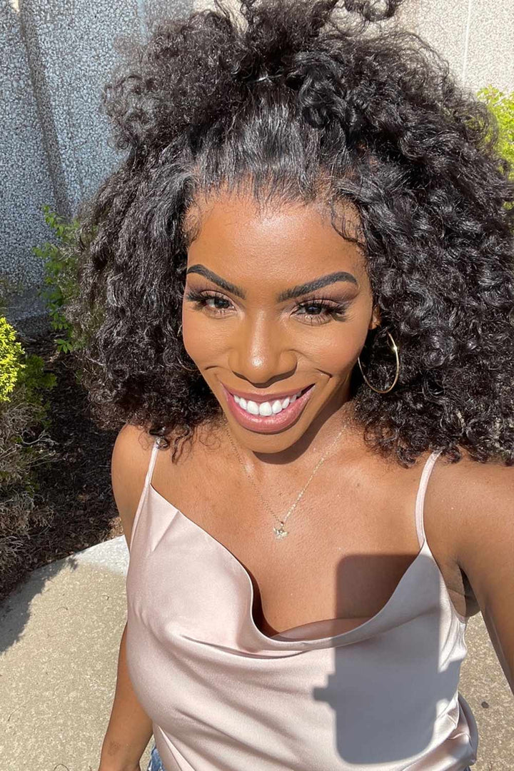 360 Lace Kinky Straight Human Hair 3607