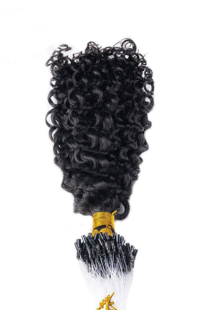 Micro Ring Human Hair Curly Extensions For Black Hair