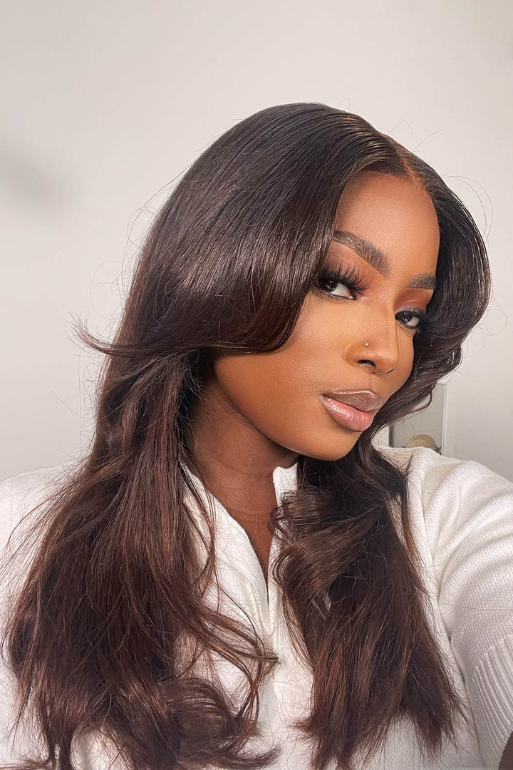 Pelucas Recta 13x6 HD Ombre Marrón-HD14