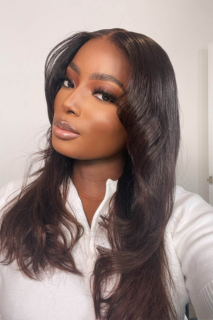 Pelucas Recta 13x6 HD Ombre Marrón-HD14