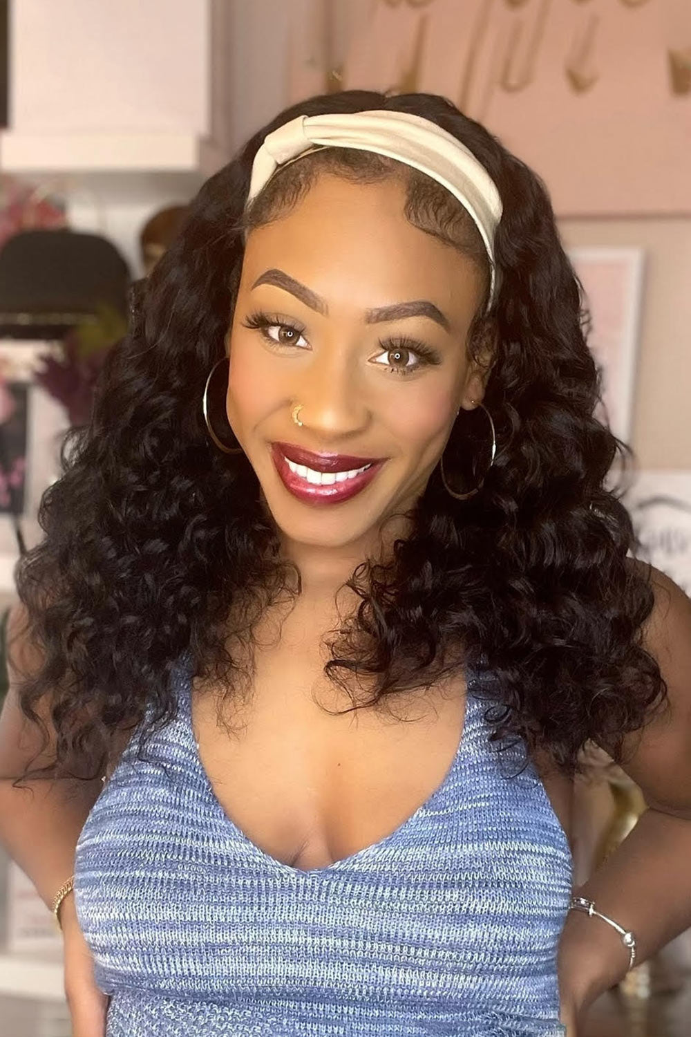 Lace Headband Wigs Loose Wave-LH01