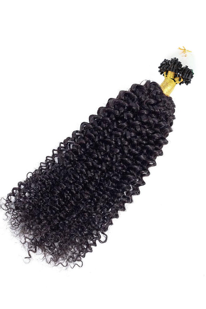 Micro Ring Human Hair Kinky Curly Coily Extensions For Black Hair