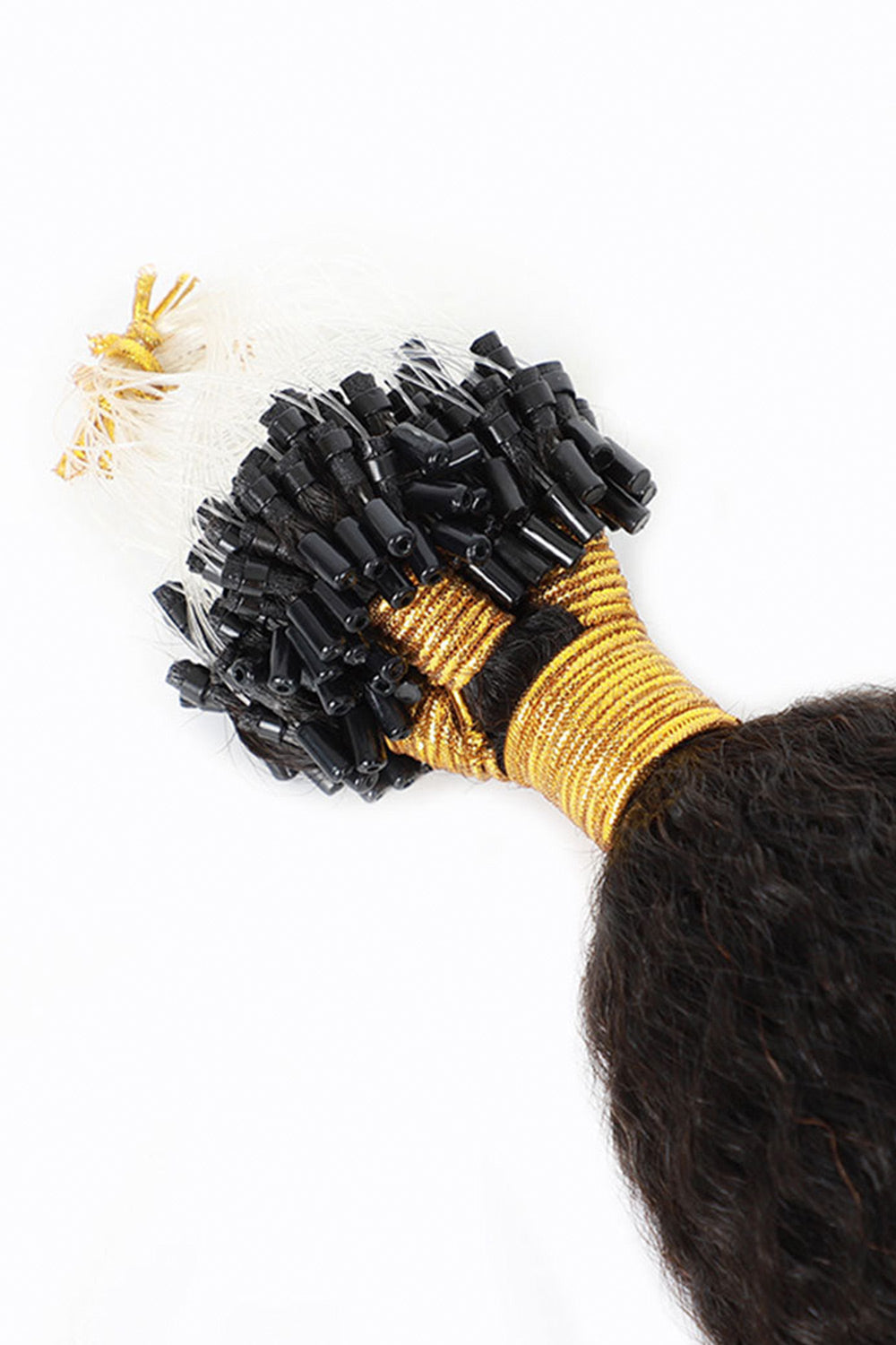 Micro Ring Human Hair Kinky Straight Extensions For Black Hair