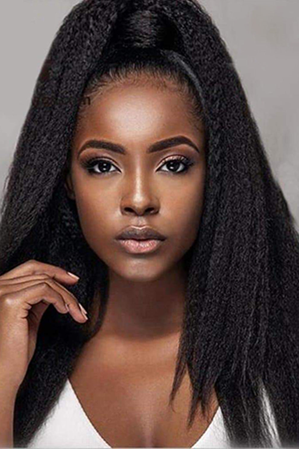 Micro Ring Human Hair Kinky Straight Extensions For Black Hair