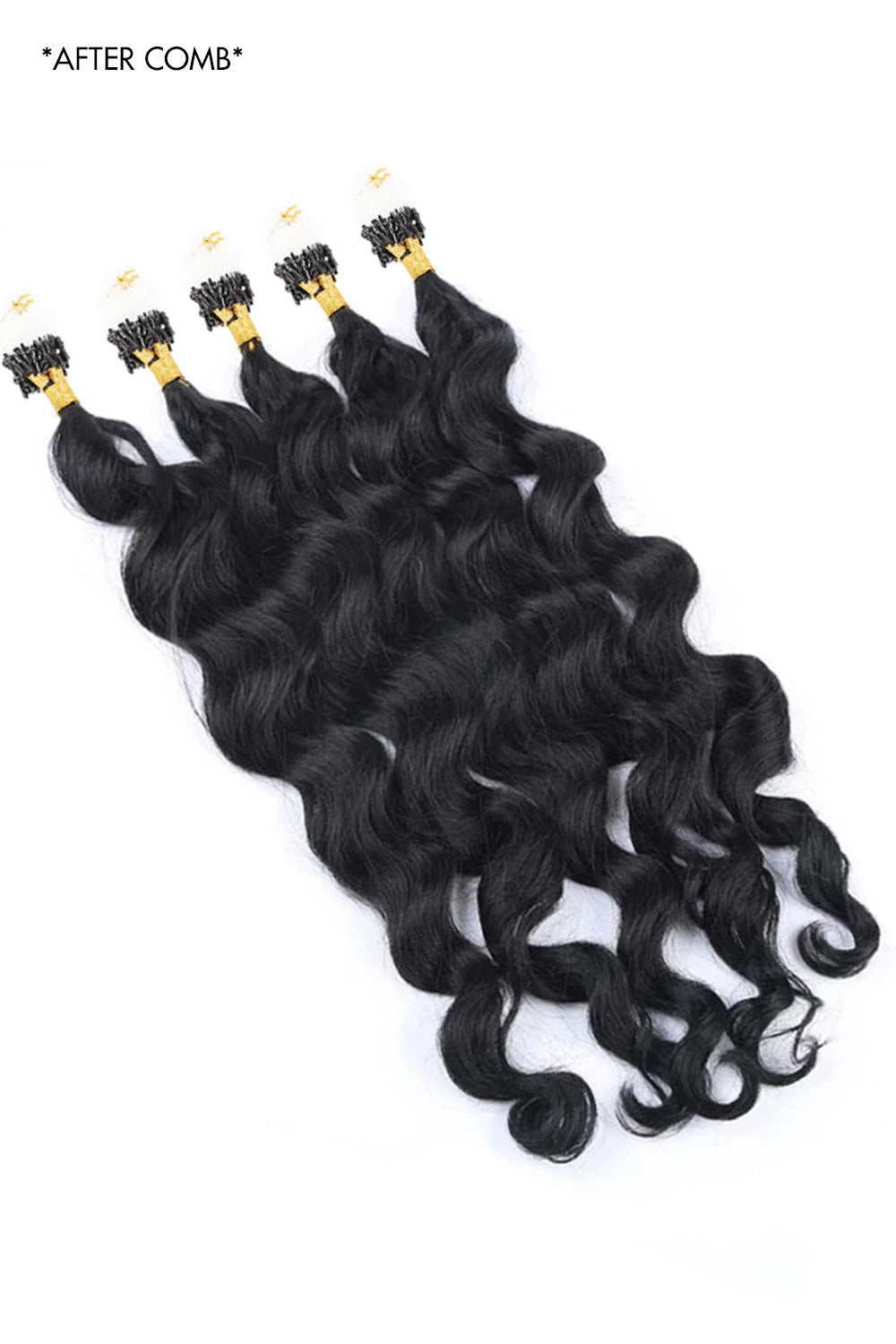 Micro Loop Human Hair Loose Wave Extensions For Black Hair