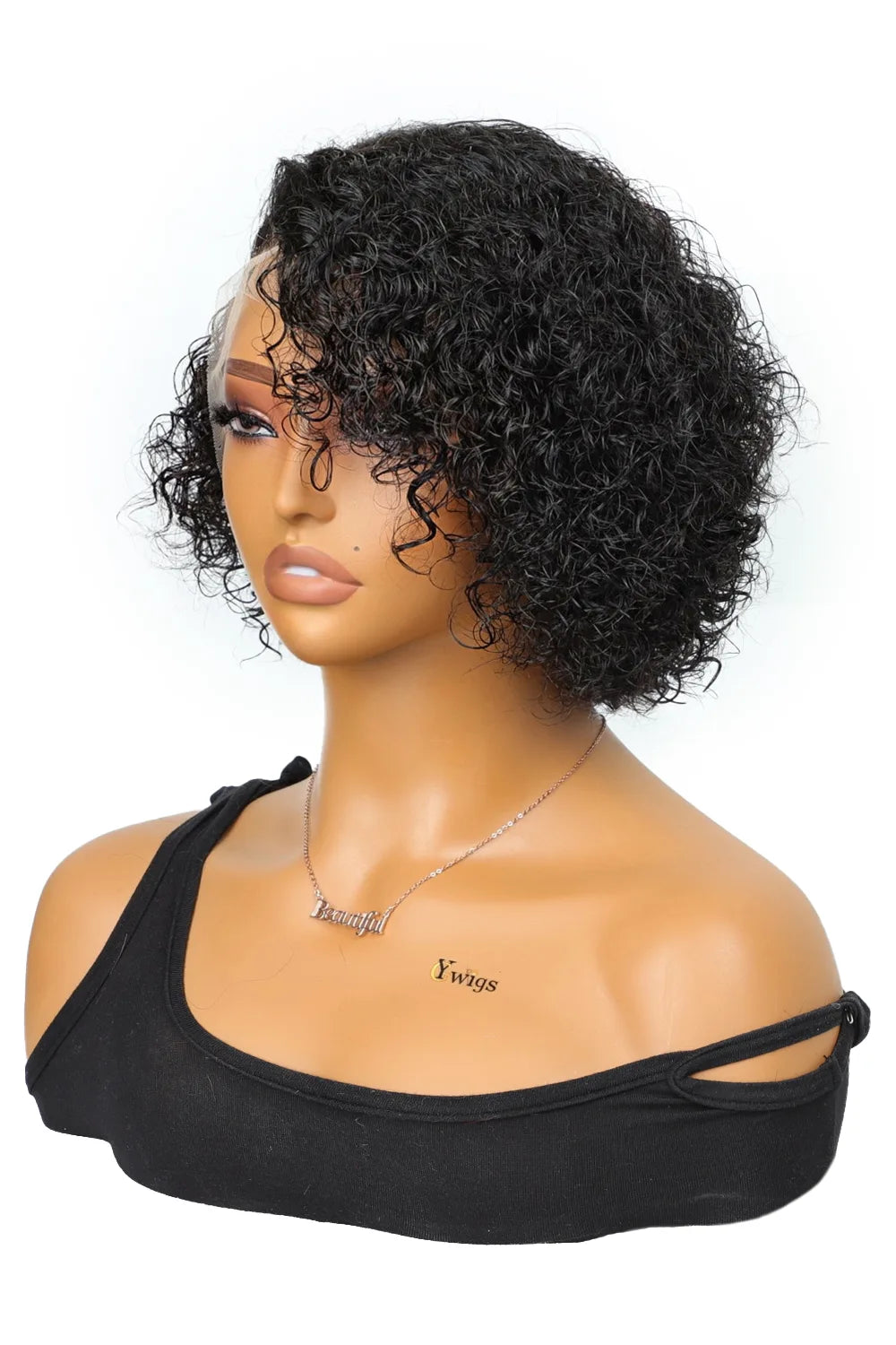 Designer Wigs-Trendy Short Cut Curly Minimalist Full Lace Front Wigs