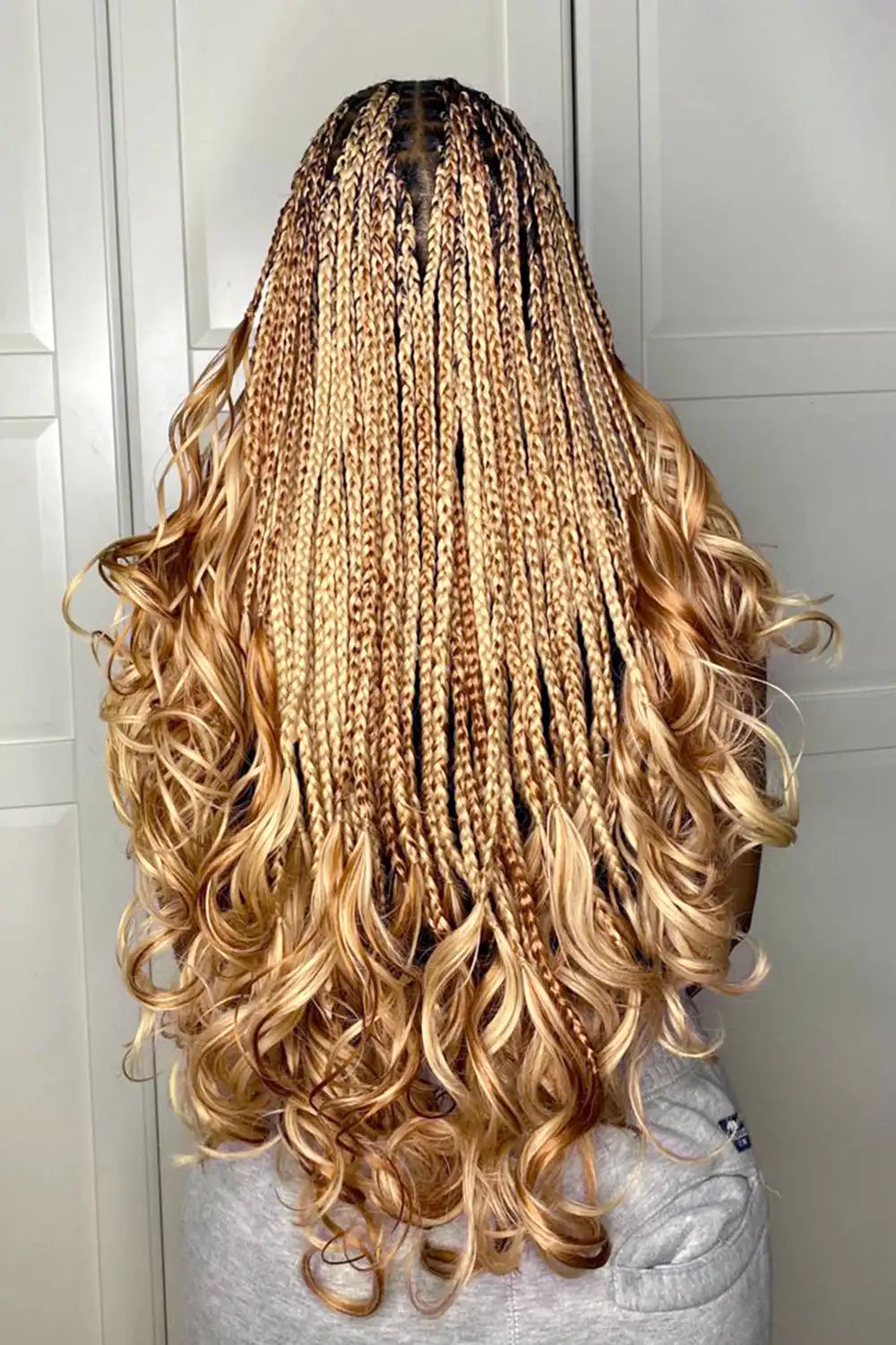 #27 Medium Blonde Double Drawn Bulk Hair For Braiding Deep Wave BU06