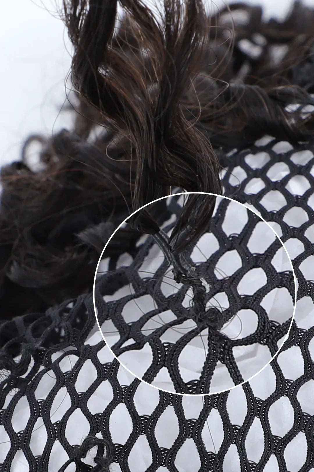 Peluca frontal de encaje HD con plumas de ganchillo, rizada y apretada, ligera, transpirable y ajustable.