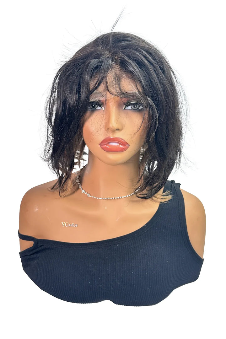 Ygwigs 13x4 Lace Perücke 10 Zoll Gerade Bob #1B/27 Farbe