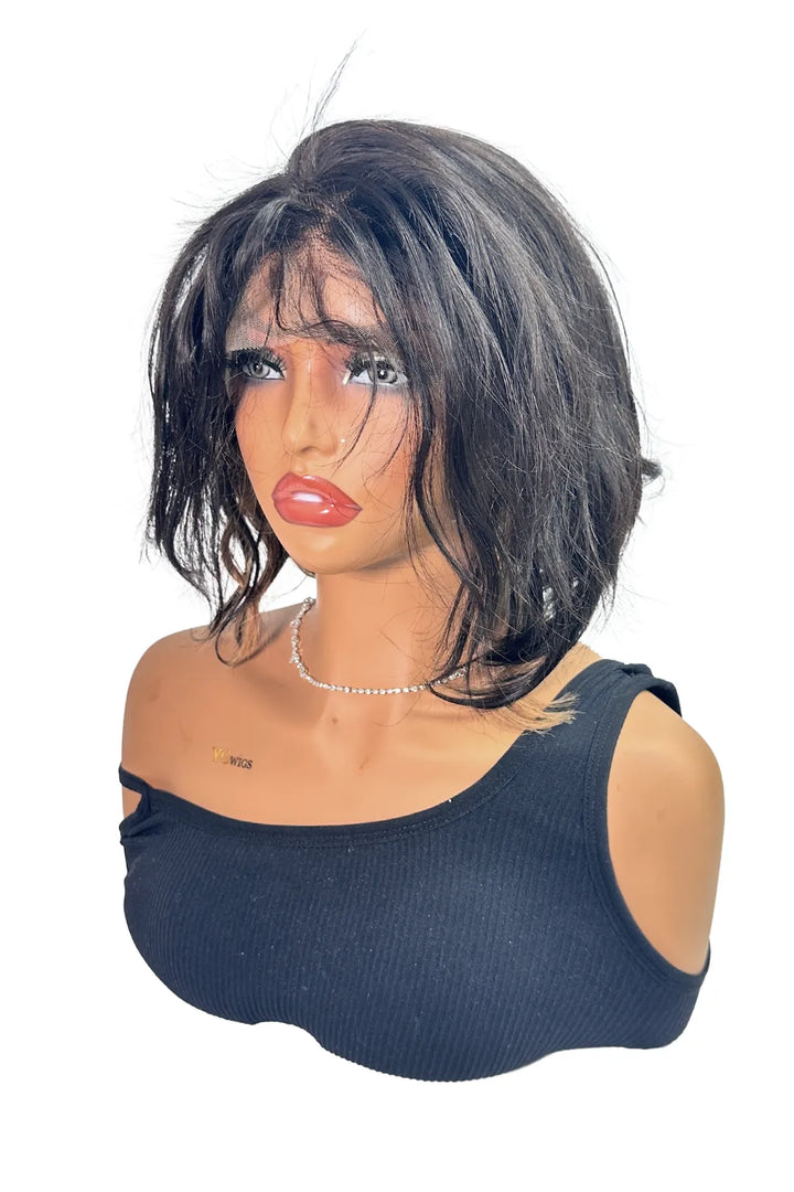 Ygwigs 13x4 Lace Perücke 10 Zoll Gerade Bob #1B/27 Farbe