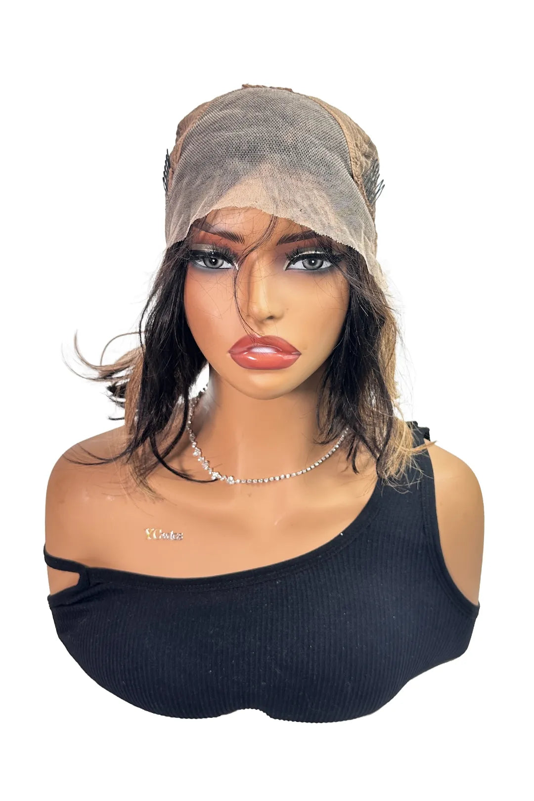 Ygwigs 13x4 Lace Perücke 10 Zoll Gerade Bob #1B/27 Farbe