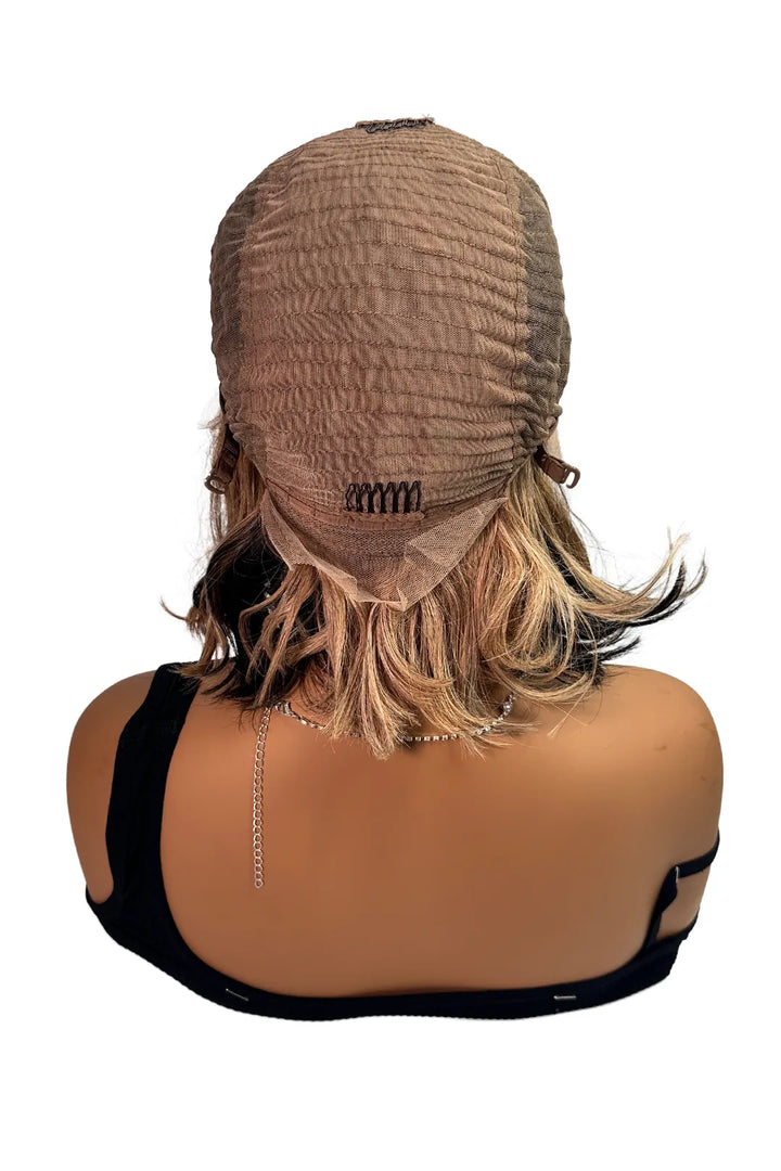 Ygwigs 13x4 Lace Perücke 10 Zoll Gerade Bob #1B/27 Farbe
