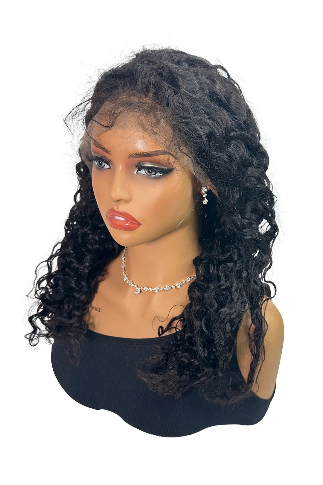 Ygwigs 13x4 Full Lace Frontal Water Wave Wigs 18 Inch #1B Color