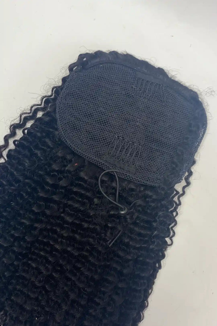 Kinky Curly Natural Color Drawstring Ponytails
