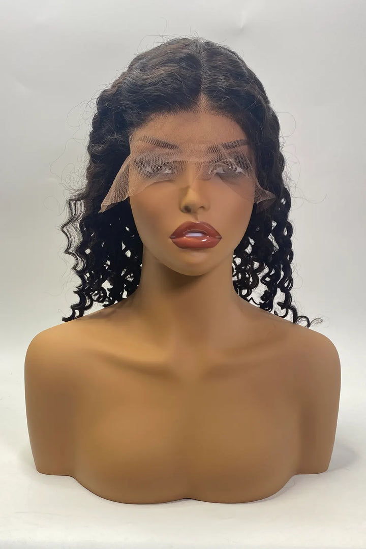 13x1x6 T-part Deep Wave Lace Wig 16 Inch Natural Color