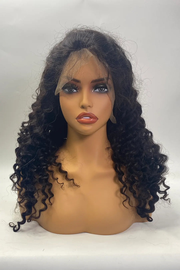 13x4 Full Lace Frontal Deep Wave Wigs 24 Inch Natural Color
