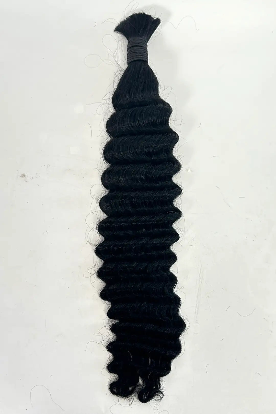 Single Drawn Deep Wave Bulk Human Hair For Braiding #1（Jet Black） Color