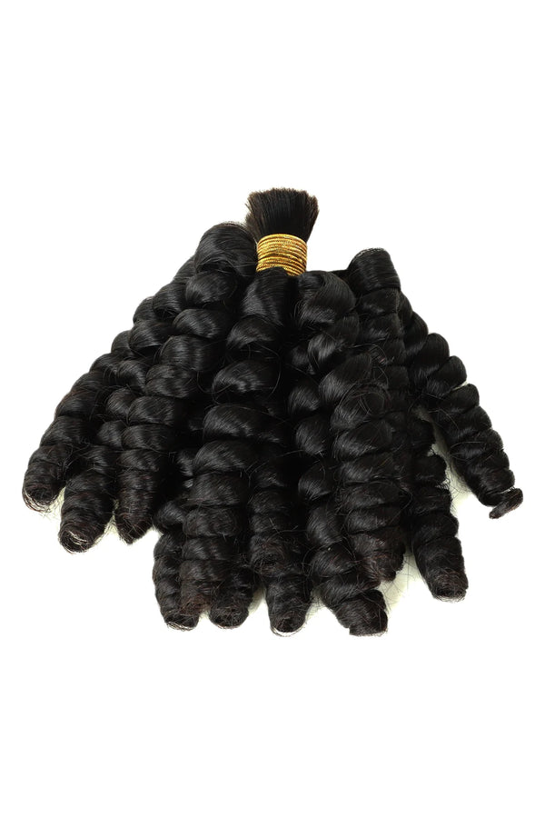 Twist Curly Bulk Human Hair for Braiding  Natural Black BU26