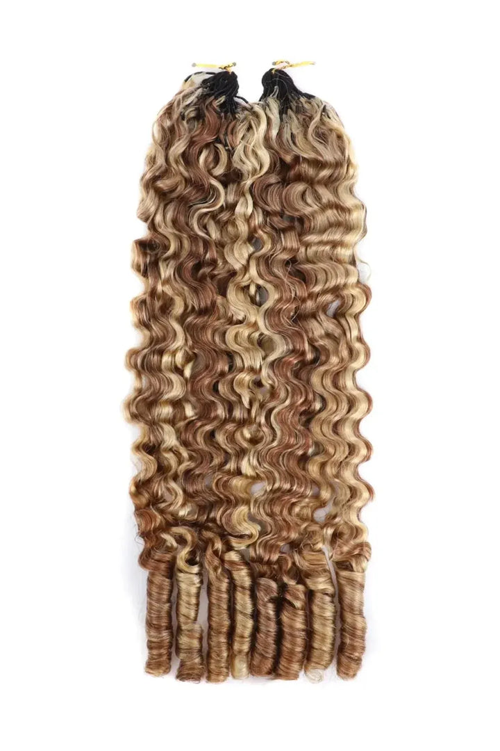 #27/30/613 Mixed Color Burmese Curly with Spiral Curls Crochet Miracle Knots Hair