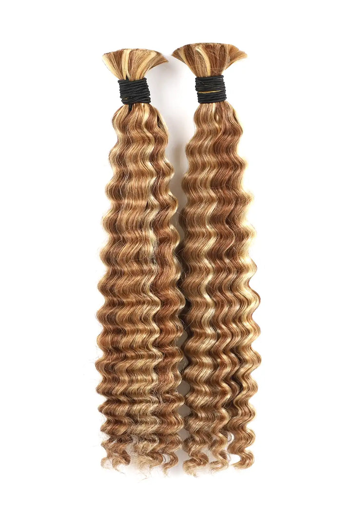 #27/30/613 Piano Color Deep Wave Bulk Hair for Braiding BU56 2