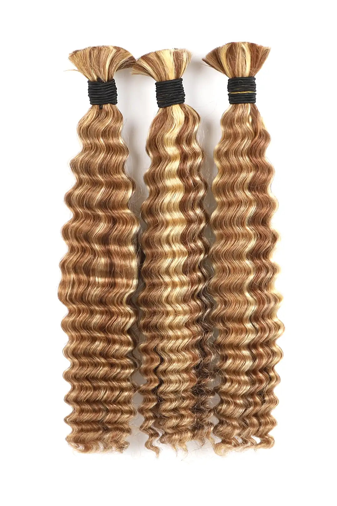 #27/30/613 Piano Color Deep Wave Bulk Hair for Braiding BU56 3