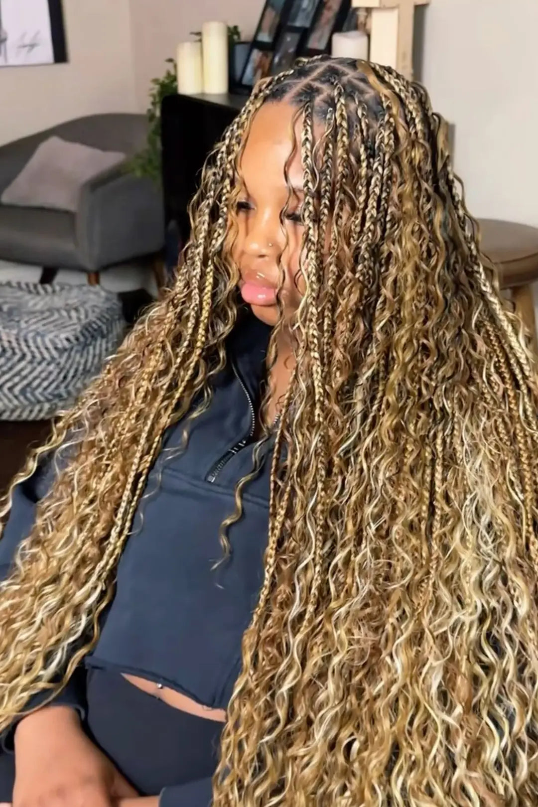 Cabello ondulado profundo en color piano n.° 27/30/613 para trenzar BU56