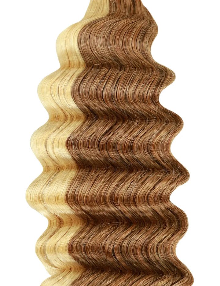 #27/#613 Piano Color Deep Wave Bulk Hair for Braiding BU25 2