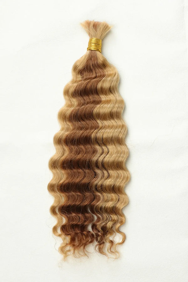 #27/#30 Piano Color Deep Wave Bulk Braiding Hair Extensions BU12