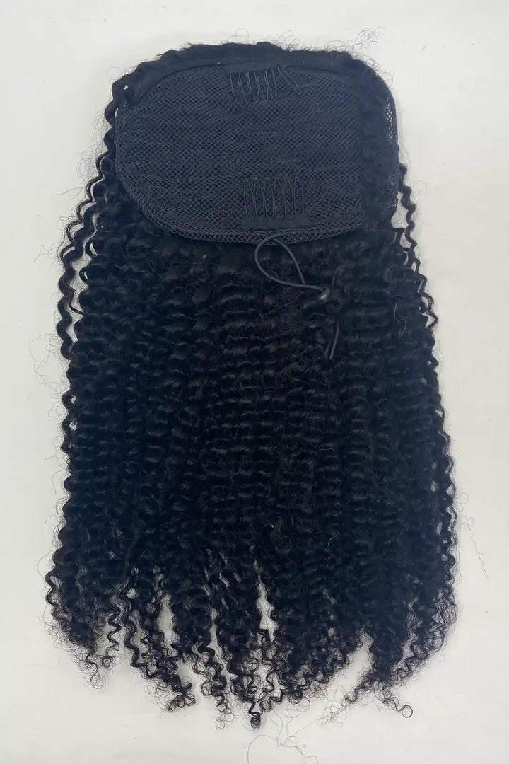 Kinky Curly Natural Color Drawstring Ponytails