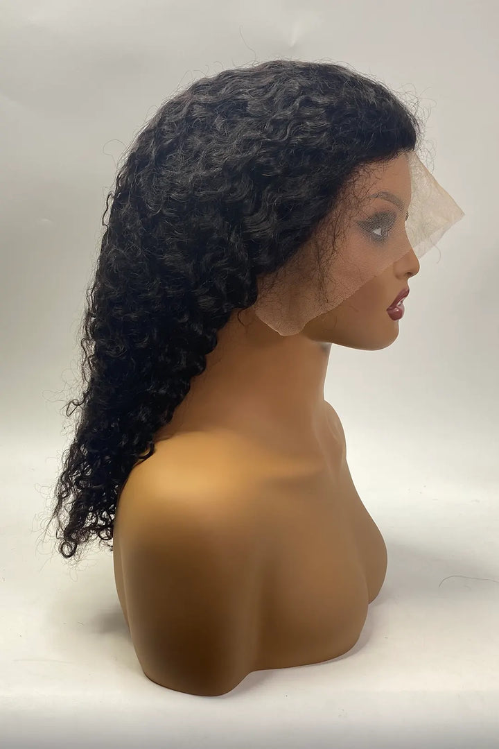 13x4 Lace Frontal Curly Wig 18 Inch Natural Color