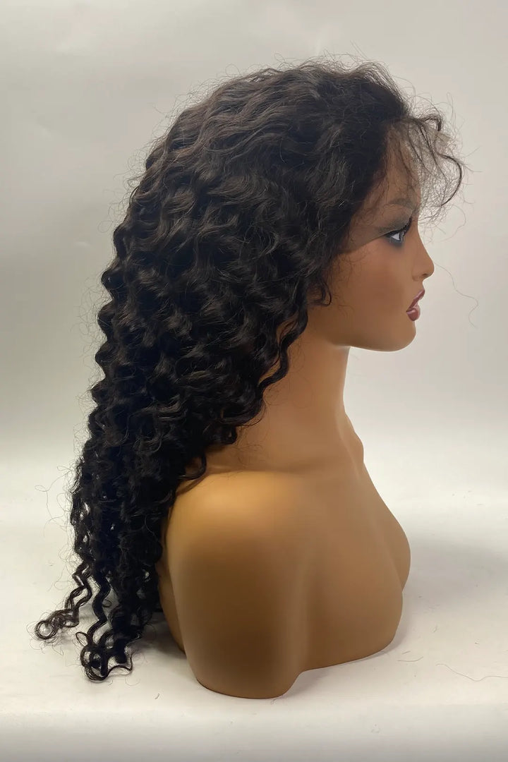 13x4 Full Lace Frontal Deep Wave Wigs 24 Inch Natural Color