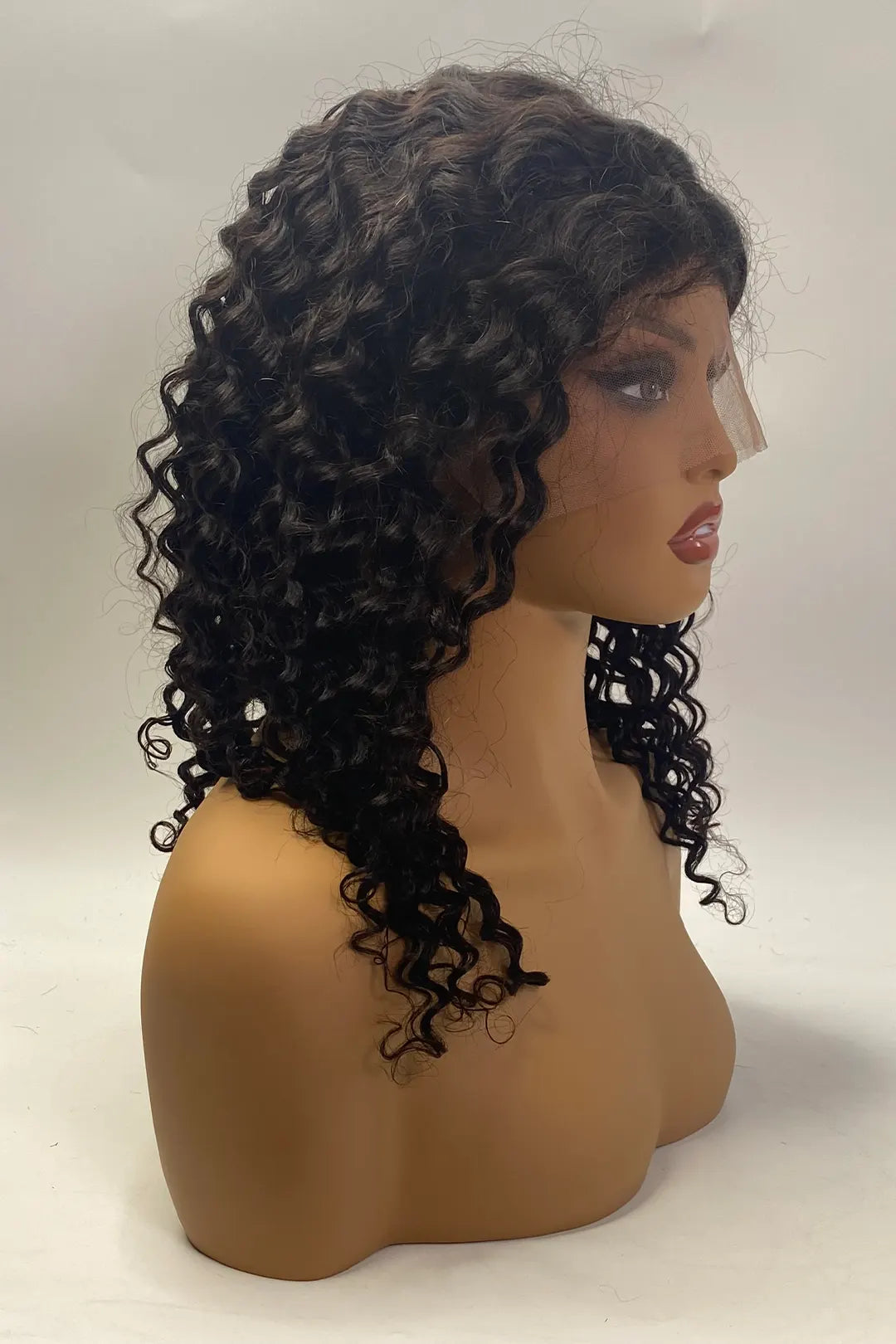 13x1x6 T-part Curly Lace Wig 16 Inch Natural Color