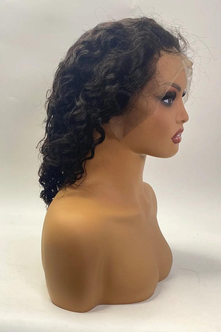 13x4 Full Lace Frontal Natural Wave Wigs 12 Inch Natural Color