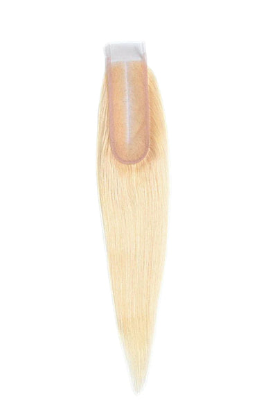 2x6 Blond 613 Glatt Transparent / Schweizer Spitzenverschluss