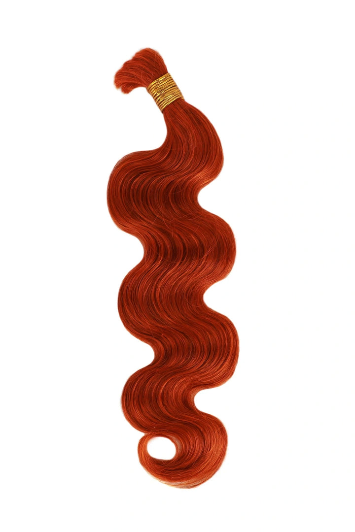 350# Ginger Body Wave Bulk Human Hair For Braiding BU24