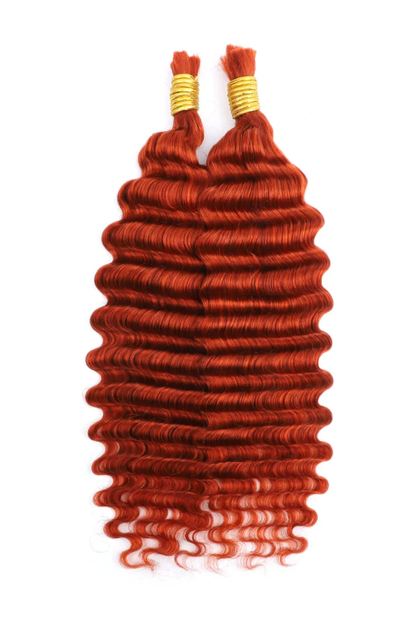 350# Gember Diepe Golf Bulk Mensenhaar Voor Vlechten BU20