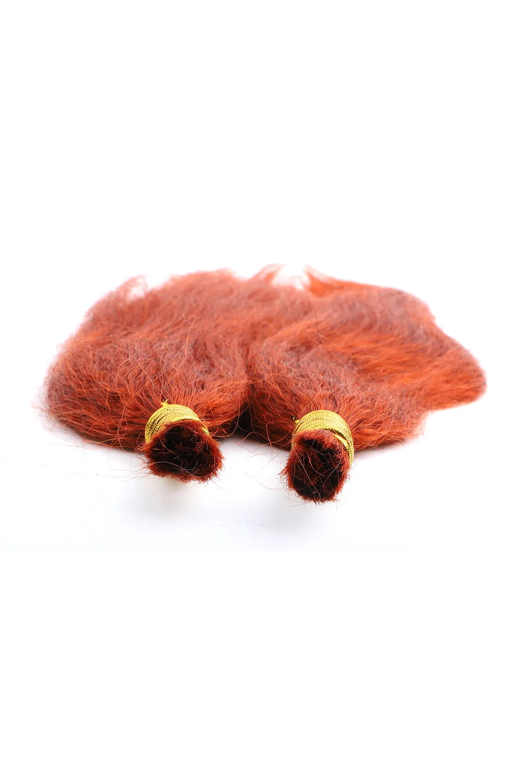 350# Ginger Kinky Straight Bulk Human Hair For Braiding BU17