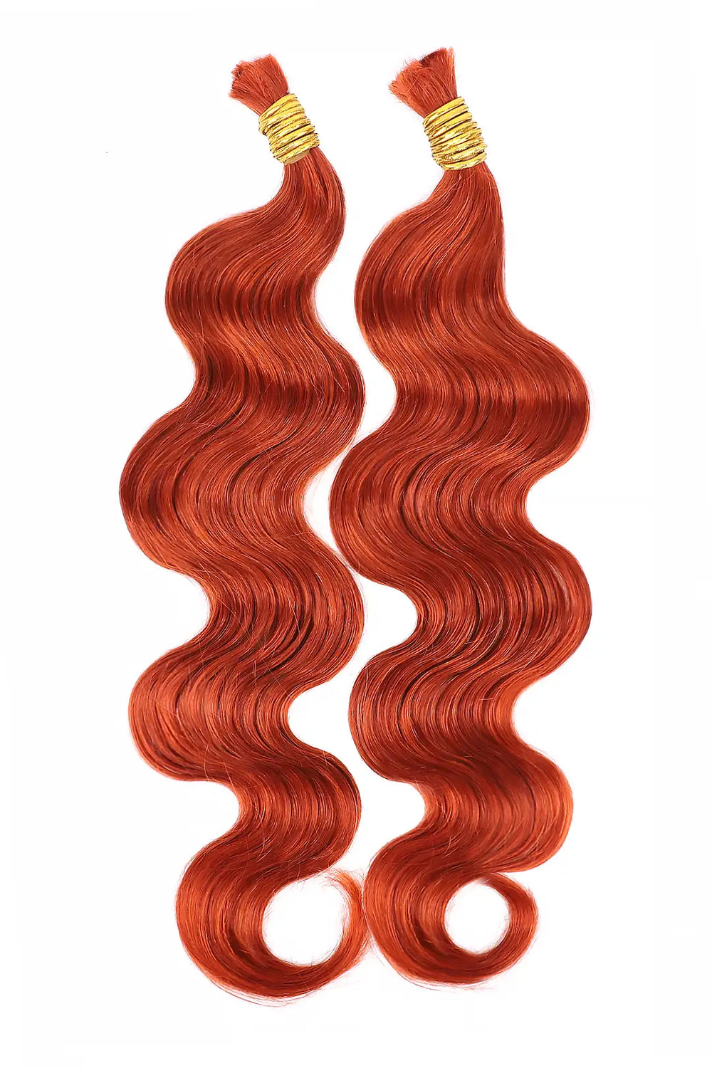 350# Ginger Body Wave Bulk Human Hair For Braiding BU24