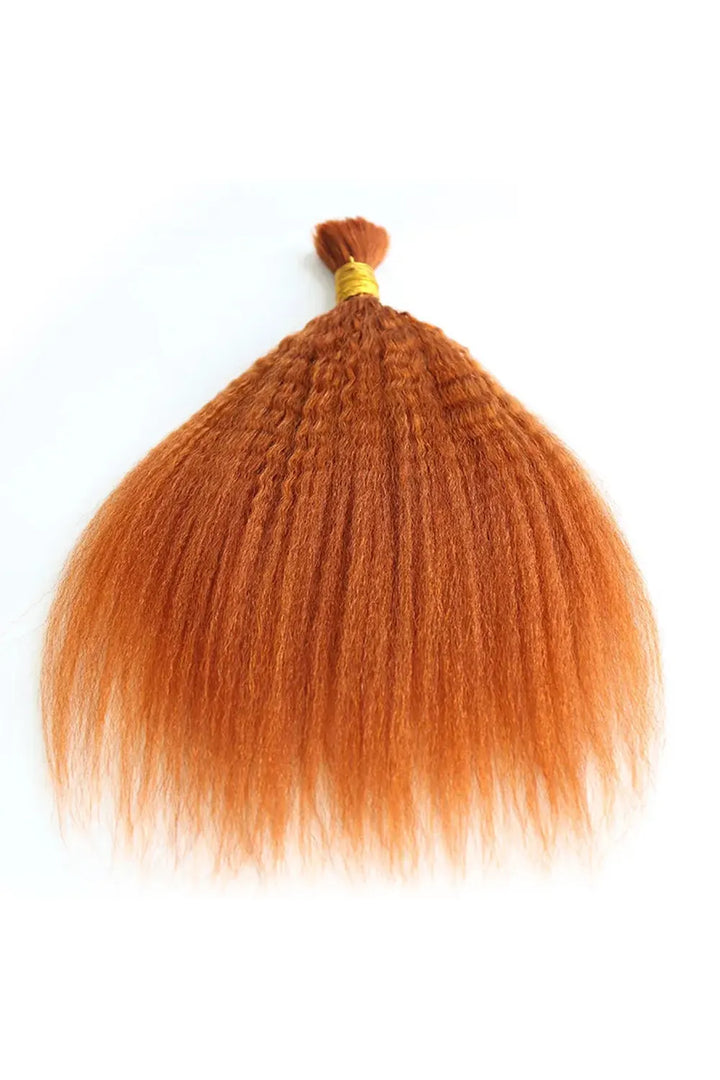 Ginger Kinky Straight Bulk Human Hair For Braiding