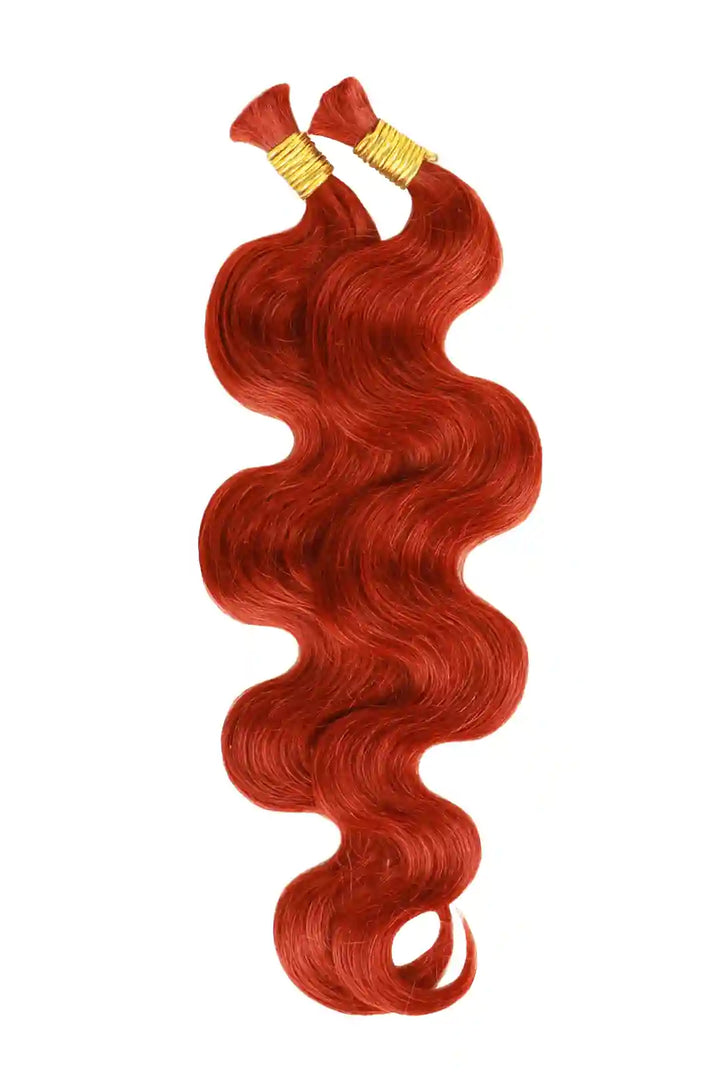 350# Ginger Body Wave Bulk Human Hair For Braiding BU24