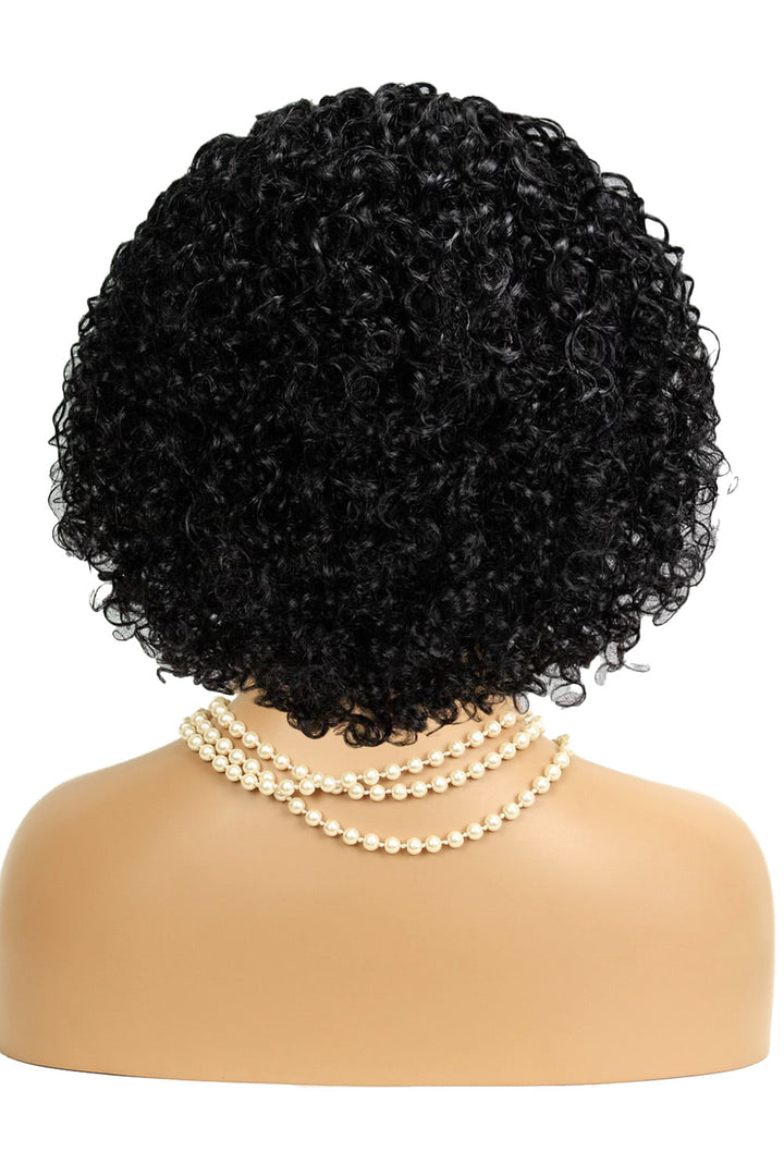 Curly Human Hair Headband Wig Short Bob Fashion Style AC09