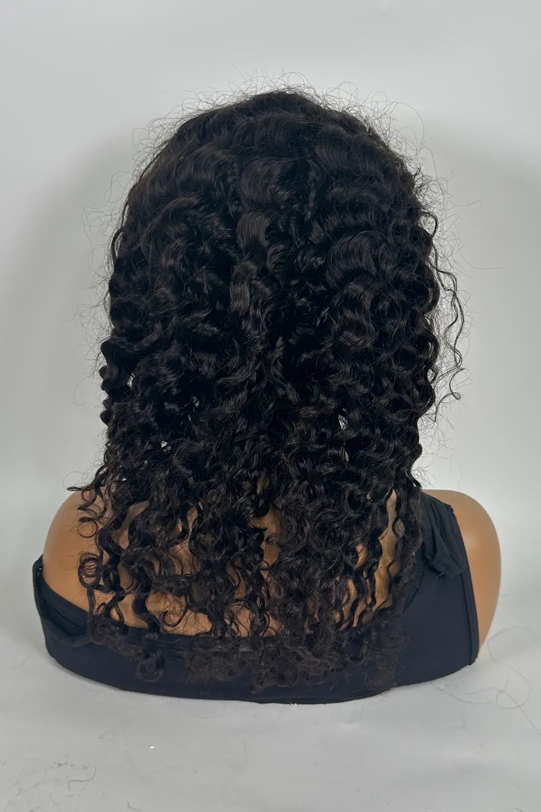13x4 Lace Frontal with PU Silk Top Water Wave Wig 16 Inch Natural color