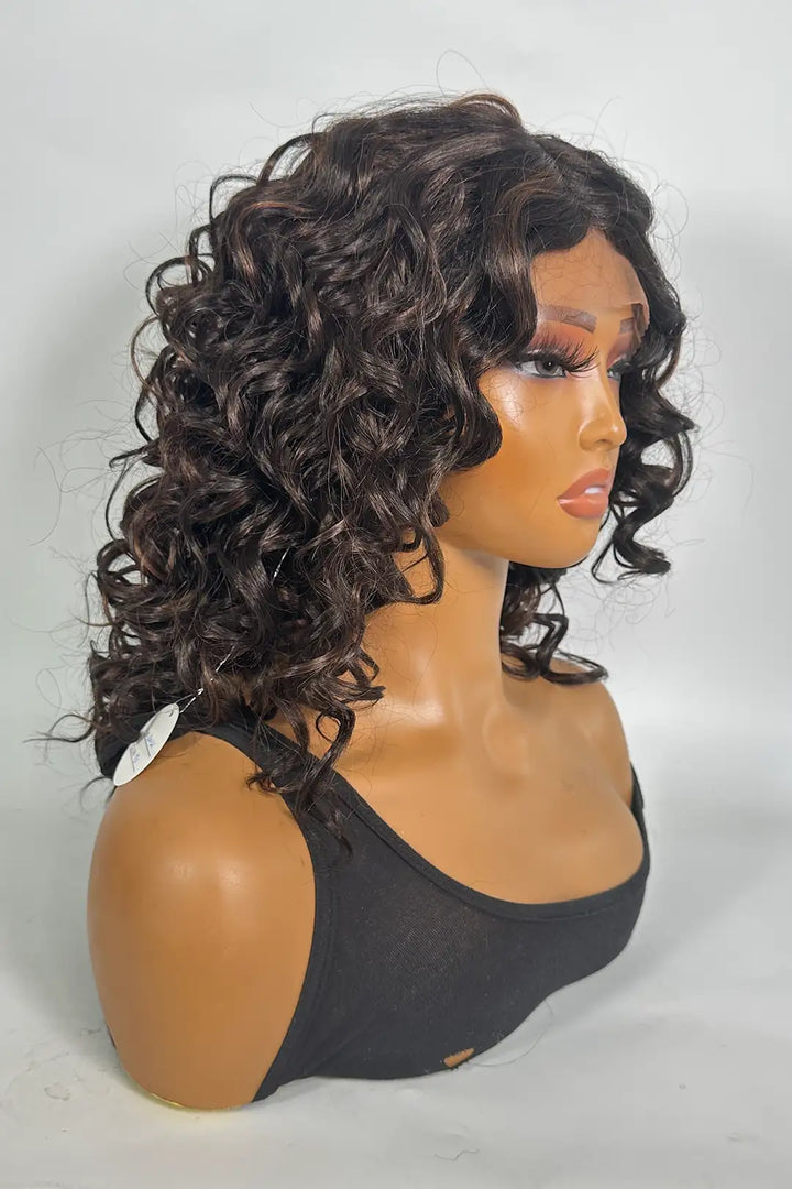 13x1x4 T-part Wig Curly #4/30 Color